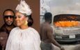 Singer Dare Art Alade and Wife Deola’s Car Catches Fire on 3rd Mainland Bridge, Burns Completely